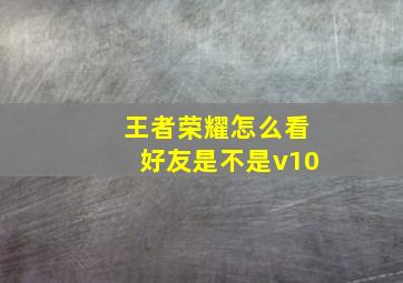 王者荣耀怎么看好友是不是v10