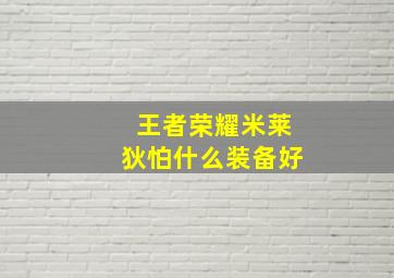 王者荣耀米莱狄怕什么装备好