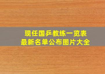 现任国乒教练一览表最新名单公布图片大全