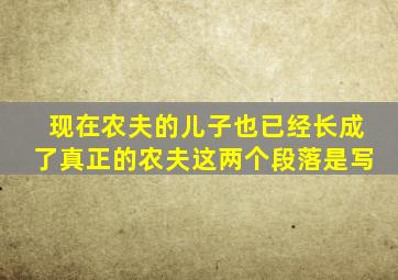 现在农夫的儿子也已经长成了真正的农夫这两个段落是写