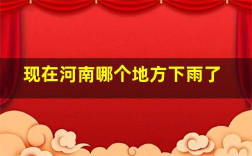 现在河南哪个地方下雨了