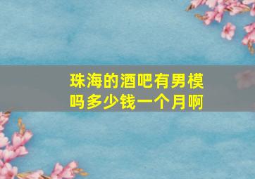 珠海的酒吧有男模吗多少钱一个月啊