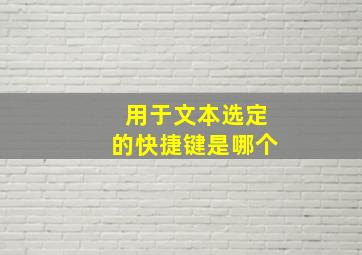 用于文本选定的快捷键是哪个