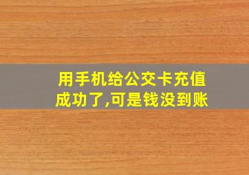 用手机给公交卡充值成功了,可是钱没到账