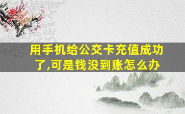 用手机给公交卡充值成功了,可是钱没到账怎么办