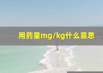 用药量mg/kg什么意思