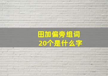 田加偏旁组词20个是什么字