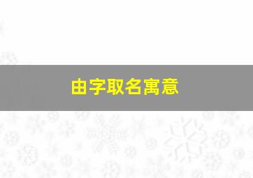 由字取名寓意