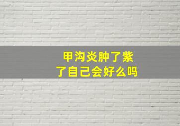 甲沟炎肿了紫了自己会好么吗