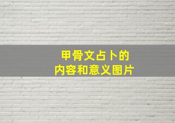 甲骨文占卜的内容和意义图片