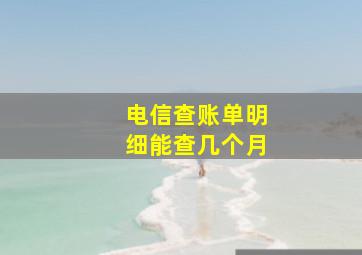 电信查账单明细能查几个月