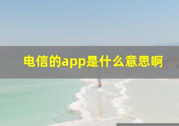 电信的app是什么意思啊