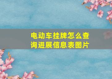 电动车挂牌怎么查询进展信息表图片