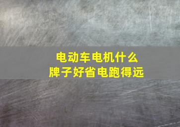 电动车电机什么牌子好省电跑得远