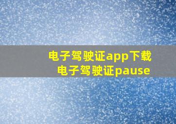 电子驾驶证app下载电子驾驶证pause