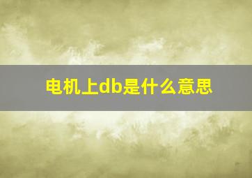 电机上db是什么意思