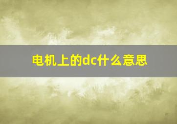 电机上的dc什么意思