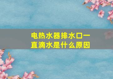 电热水器排水口一直滴水是什么原因