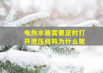 电热水器需要定时打开泄压阀吗为什么呢