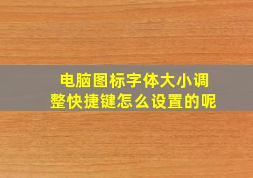 电脑图标字体大小调整快捷键怎么设置的呢