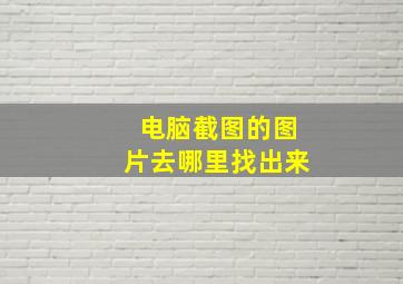 电脑截图的图片去哪里找出来