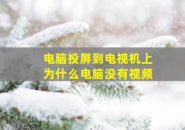 电脑投屏到电视机上为什么电脑没有视频