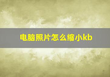 电脑照片怎么缩小kb