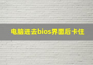 电脑进去bios界面后卡住