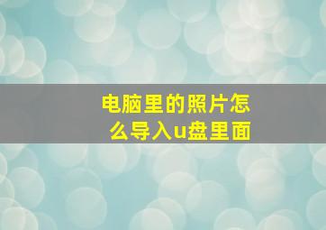 电脑里的照片怎么导入u盘里面