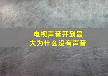 电视声音开到最大为什么没有声音