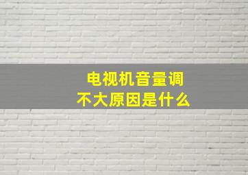 电视机音量调不大原因是什么