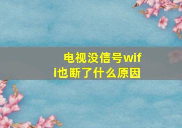 电视没信号wifi也断了什么原因