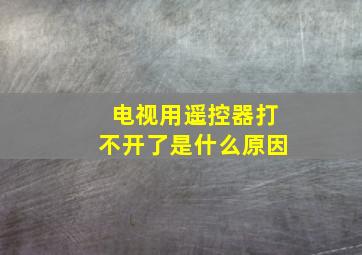 电视用遥控器打不开了是什么原因