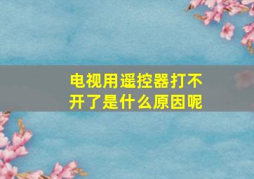 电视用遥控器打不开了是什么原因呢