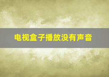 电视盒子播放没有声音