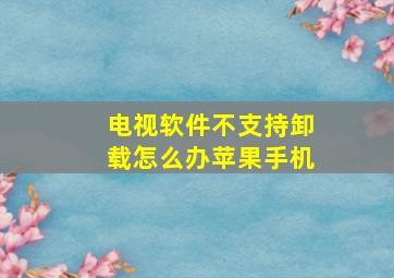 电视软件不支持卸载怎么办苹果手机