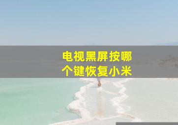 电视黑屏按哪个键恢复小米