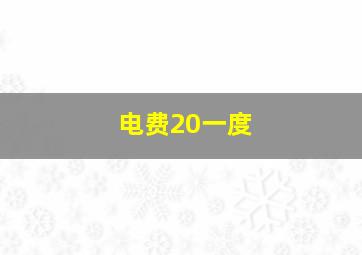 电费20一度