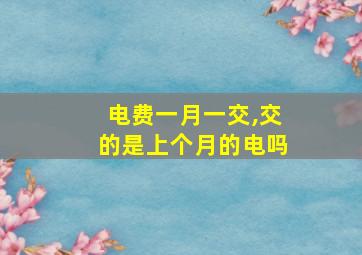 电费一月一交,交的是上个月的电吗