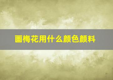 画梅花用什么颜色颜料