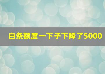 白条额度一下子下降了5000