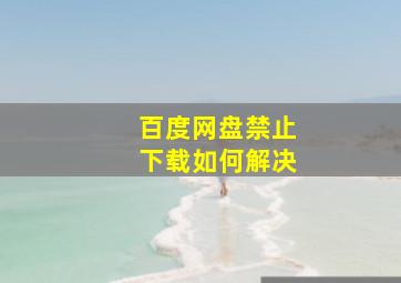 百度网盘禁止下载如何解决