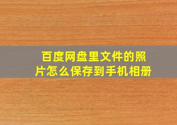 百度网盘里文件的照片怎么保存到手机相册