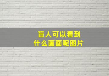 盲人可以看到什么画面呢图片