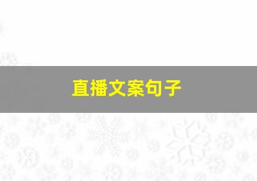 直播文案句子