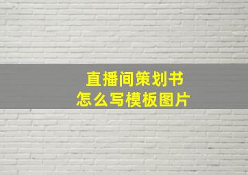 直播间策划书怎么写模板图片