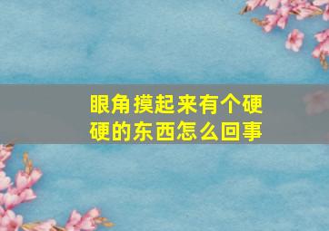 眼角摸起来有个硬硬的东西怎么回事