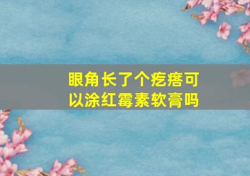 眼角长了个疙瘩可以涂红霉素软膏吗