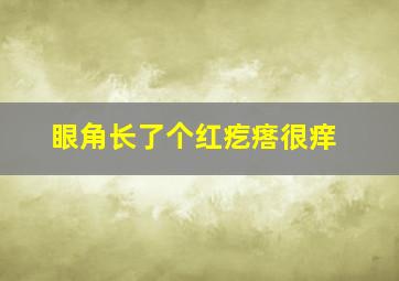 眼角长了个红疙瘩很痒