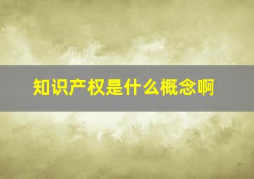 知识产权是什么概念啊